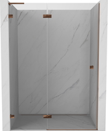 Mexen Lunar L levé sprchové dveře otevíratelné 130 cm, transparentní, růžové zlato - 834L-130-000-60-00-L