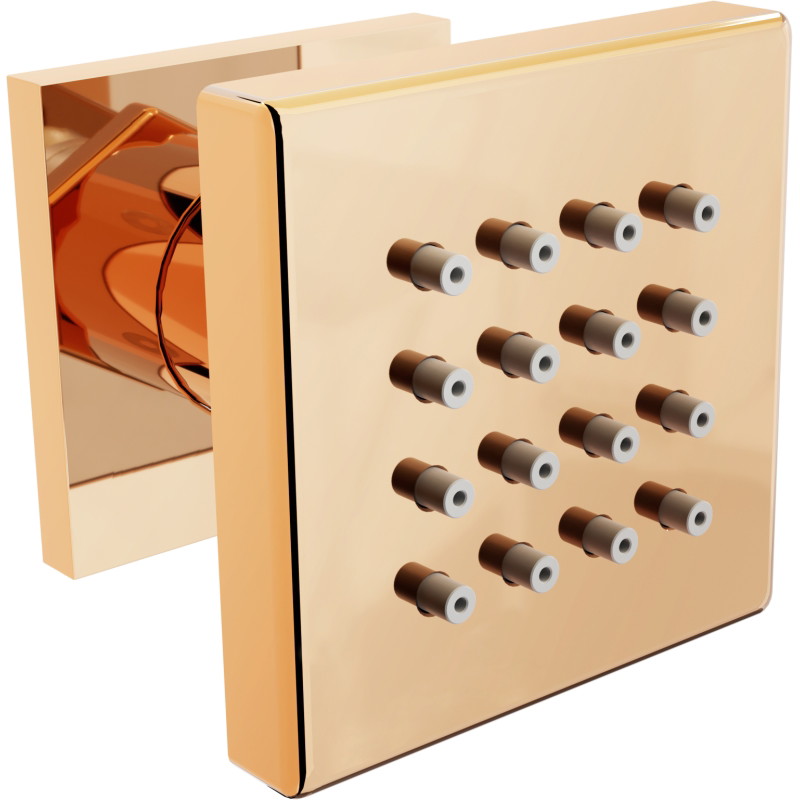 Mexen Cube nástěnná boční tryska, růžové zlato - 79360-60