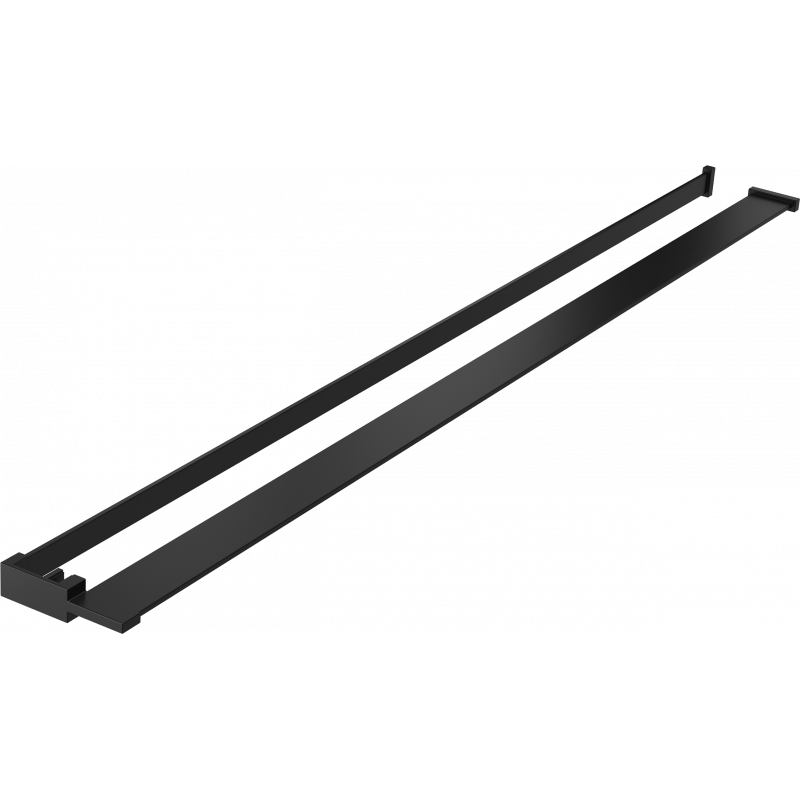 Mexen police ke sprchové stěně s relingem na ručníky, černá - 800-02-70