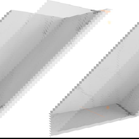 Mexen Lunar L sprchová stěna Walk-in pravá 100 x 200 cm, transparentní 8 mm, kartáčovaná měď - 830L-100-000-65-00-P