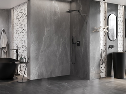 Mexen Lunar L sprchová zástěna Walk-in pravá 100 x 200 cm, transparentní 8 mm, gun gray kartáčovaná