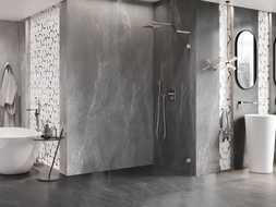 Mexen Lunar L sprchová stěna Walk-in pravá 70 x 200 cm, transparentní 8 mm, kartáčovaný nikl - 830L-070-000-97-00-P