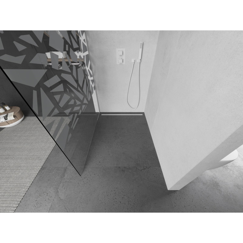 Mexen Kioto sprchová zástěna Walk-in 120 x 200 cm, bílý vzor 8 mm, bílá - 800-120-101-20-85