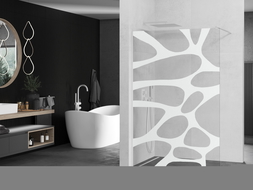 Mexen Kioto sprchová stěna Walk-in 100 x 200 cm, bílá vlna 8 mm, bílá - 800-100-101-20-97