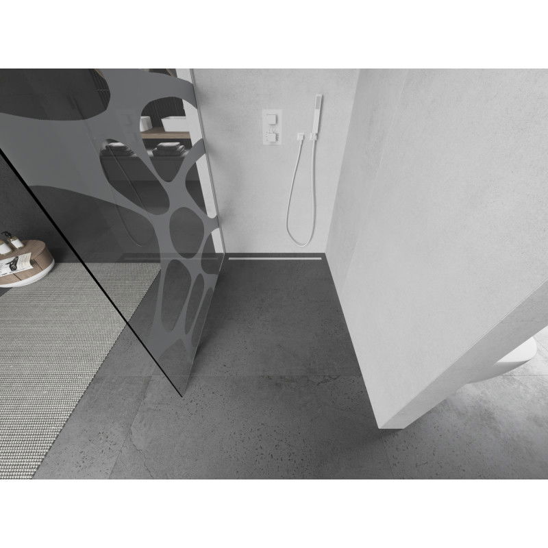 Mexen Kioto sprchová stěna Walk-in 110 x 200 cm, bílá vlna 8 mm, bílá - 800-110-101-20-97