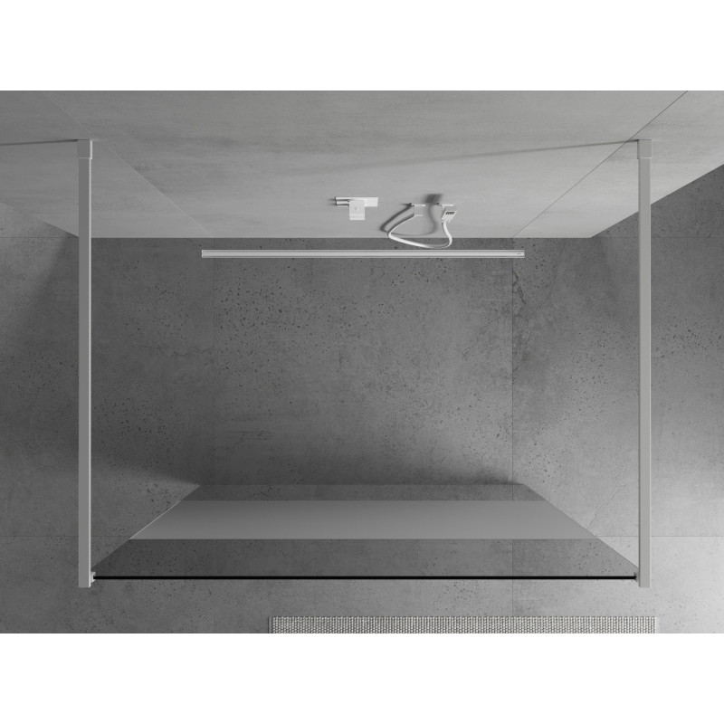 Mexen Kioto volně stojící sprchová stěna 140 x 200 cm, transparentní/matová 8 mm, bílá - 800-140-002-20-35