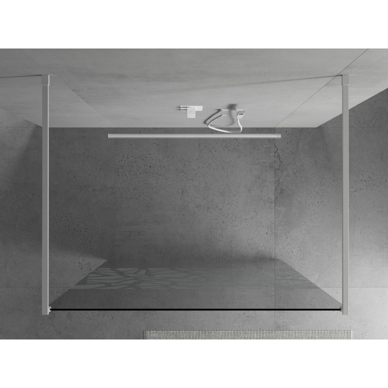 Mexen Kioto volně stojící sprchová zástěna 110 x 200 cm, bílý vzor 8 mm, bílá - 800-110-002-20-85