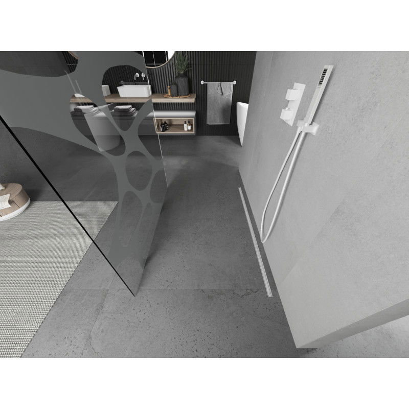 Mexen Kioto volně stojící sprchová stěna 100 x 200 cm, bílá vlna 8 mm, bílá - 800-100-002-20-97