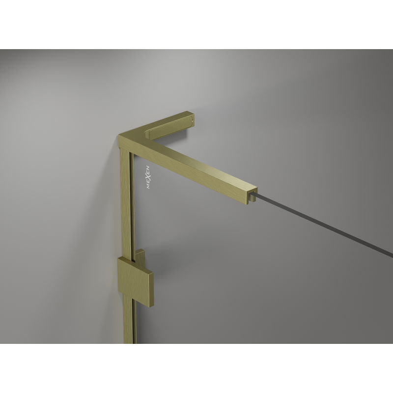 Mexen Lunar L sprchové dveře otevírací pravé 90 cm, transparentní, zlaté kartáčované - 834L-090-000-55-00-P