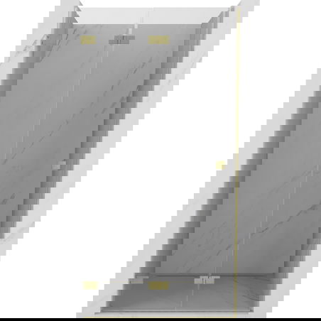 Mexen Lunar-F sprchové dveře skládací levé 60 cm, transparentní, zlaté kartáčované - 836-060-000-55-00-L