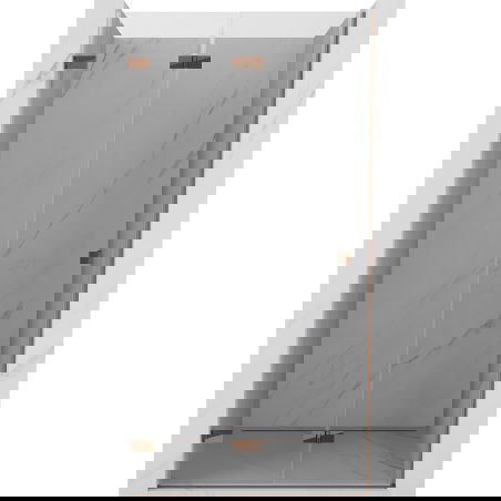 Mexen Lunar-F sklopné sprchové dveře levé 60 cm, transparentní, růžové zlato - 836-060-000-60-00-L