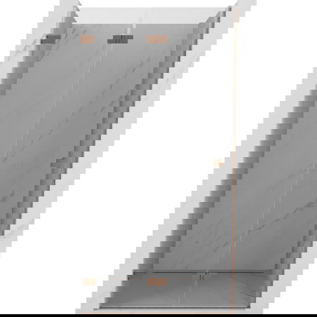 Mexen Lunar-F sprchové dveře skládací levé 90 cm, transparentní, kartáčovaná měď - 836-090-000-65-00-L