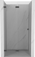 Mexen Lunar-F skládací sprchové dveře levé 85 cm, transparentní, gun gray kartáčovaný - 836-085-000-66-00-L