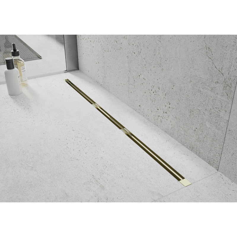 Mexen Flat 360° Super Slim lineární odtok rotační 150 cm, Zlatá - 1551150
