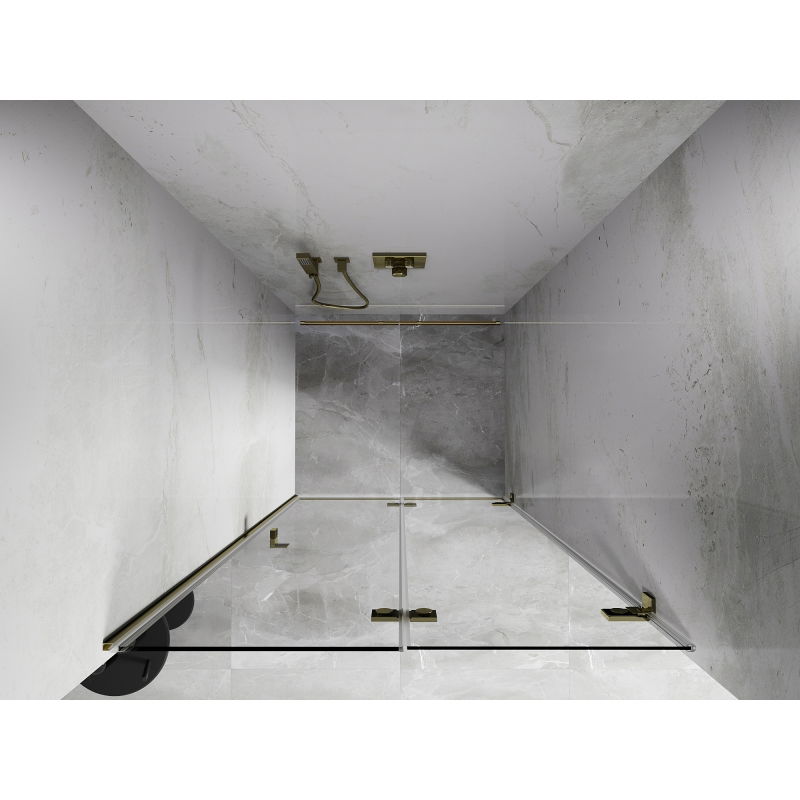 Mexen Lunar-F sprchové dveře skládací pravé 60 cm, transparentní, zlaté - 836-060-000-50-00-P