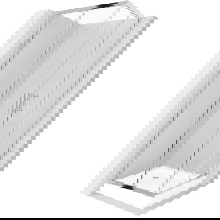 Mexen Rio čtvercový sprchový kout 70 x 70 cm, transparentní, chrom + vanička, bílá - 860-070-070-01-00-4510