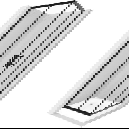 Mexen Rio sprchový kout hranatý 70 x 70 cm, transparentní, černý + sprchová vanička Rio, bílá - 860-070-070-70-00-4510