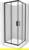 Mexen Rio sprchový kout hranatý 70 x 70 cm, transparentní, černý + sprchová vanička Rio, bílá - 860-070-070-70-00-4510