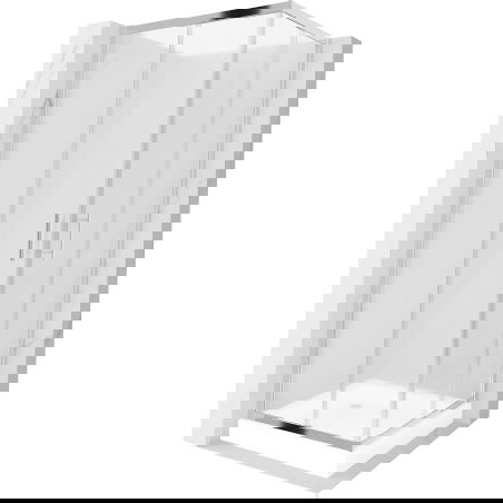 Mexen Rio čtvercová sprchová kabina 70 x 70 cm, matná, chrom + sprchová vanička Rio, bílá - 860-070-070-01-30-4510