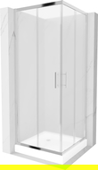 Mexen Rio čtvercový sprchový kout 70 x 70 cm, matný, chrom + sprchová vanička, bílá - 860-070-070-01-30-4510