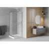 Mexen Rio čtvercový sprchový kout 70 x 70 cm, matný, chrom + sprchová vanička, bílá - 860-070-070-01-30-4510