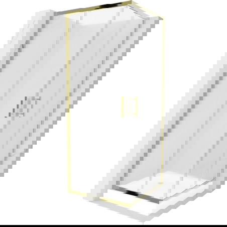 Mexen Rio čtvercová sprchová kabina 70 x 70 cm, mat, zlatá + vanička, bílá - 860-070-070-50-30-4510