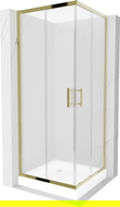 Mexen Rio čtvercová sprchová kabina 70 x 70 cm, matná, zlatá + sprchová vanička Rio, bílá - 860-070-070-50-30-4510