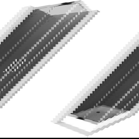 Mexen Rio čtvercová sprchová kabina 70 x 70 cm, grafit, chrom + sprchová vanička Rio, bílá - 860-070-070-01-40-4510