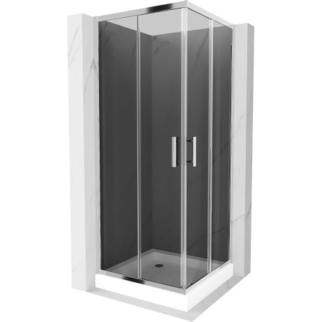 Mexen Rio čtvercová sprchová kabina 70 x 70 cm, grafit, chrom + vanička, bílá - 860-070-070-01-40-4510