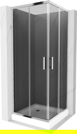 Mexen Rio čtvercová sprchová kabina 70 x 70 cm, grafit, chrom + sprchová vanička Rio, bílá - 860-070-070-01-40-4510