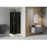 Mexen Rio čtvercový sprchový kout 70 x 70 cm, grafit, zlatý + vanička Rio, bílá - 860-070-070-50-40-4510