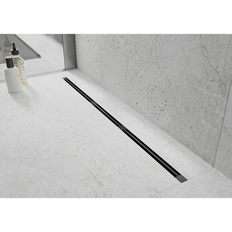 Mexen Flat 360° Slim Plochý 360° super tenký otočný liniový odtok 130 cm, černý - 1751130