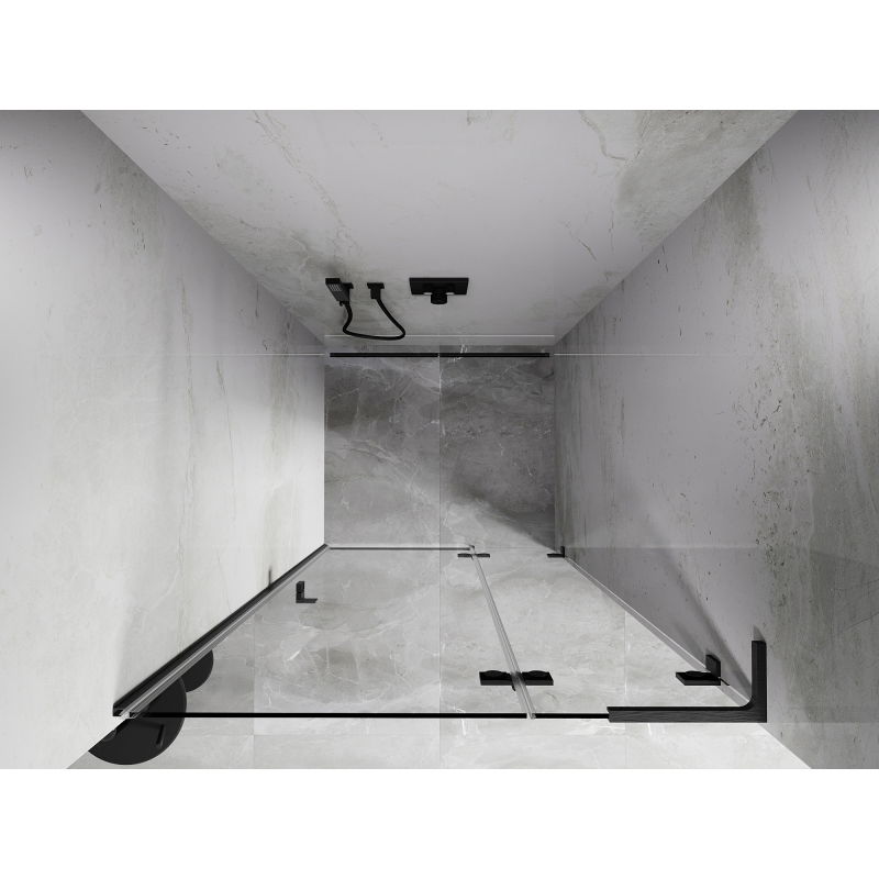 Mexen Lunar L pravé otevírací sprchové dveře 85 cm, transparentní, kartáčovaná pistole šedá - 834L-085-000-66-00-P