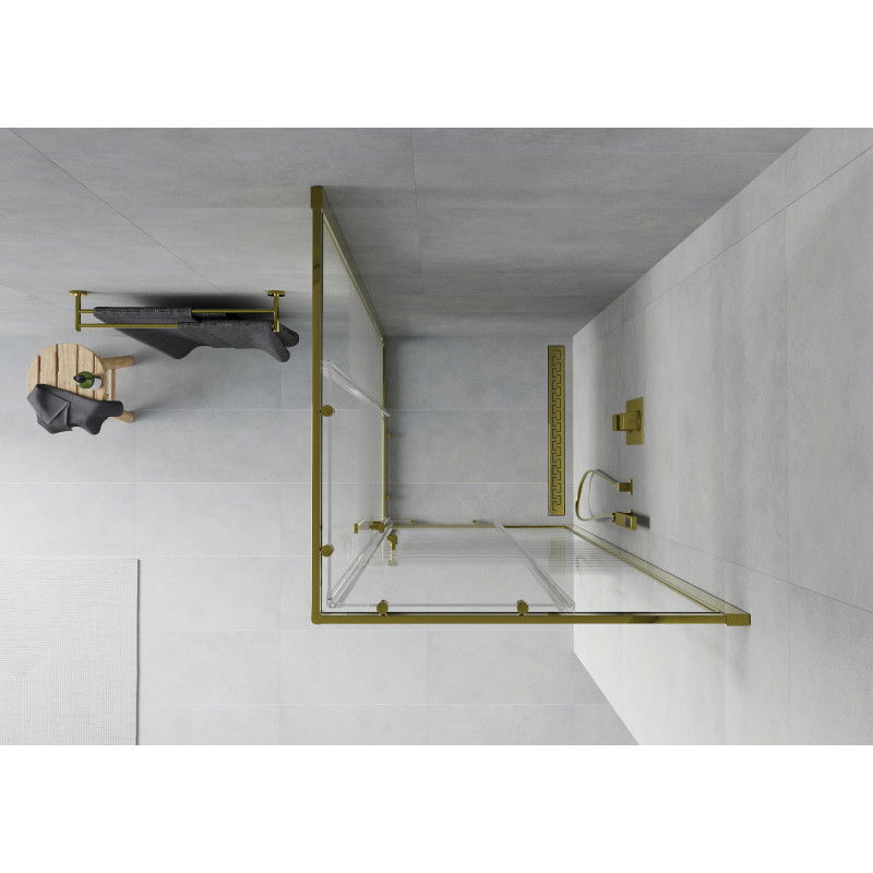 Mexen Rio čtvercový sprchový kout 70 x 70 cm, transparentní, zlatý - 860-070-070-50-00
