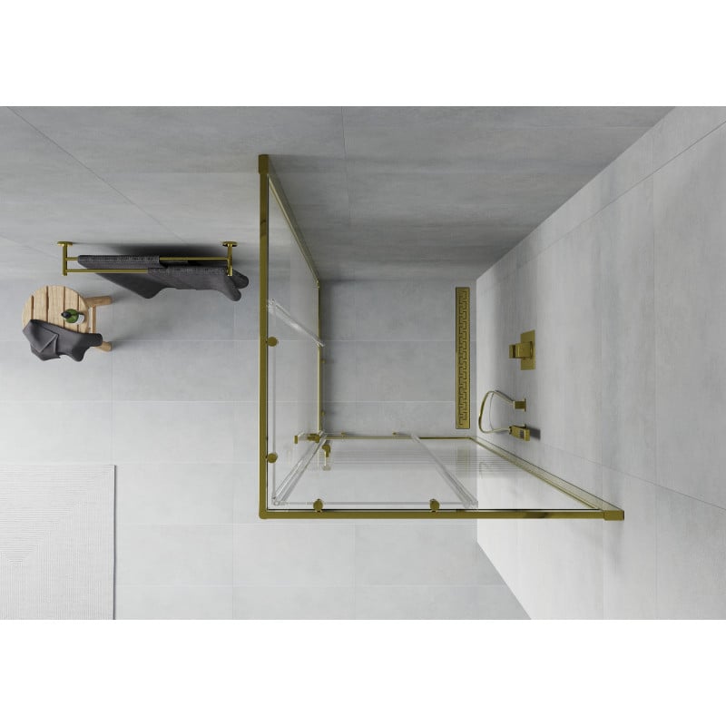 Mexen Rio čtvercová sprchová kabina 80 x 80 cm, transparentní, zlatá - 860-080-080-50-00