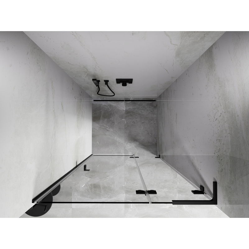 Mexen Lunar L sprchové dveře otevírací pravé 105 cm, transparentní, černé - 834L-105-000-70-00-P