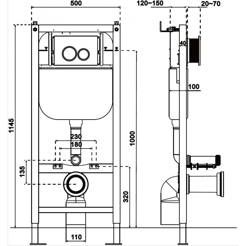 Mexen Tex E podomítkový rám pro WC - 61109