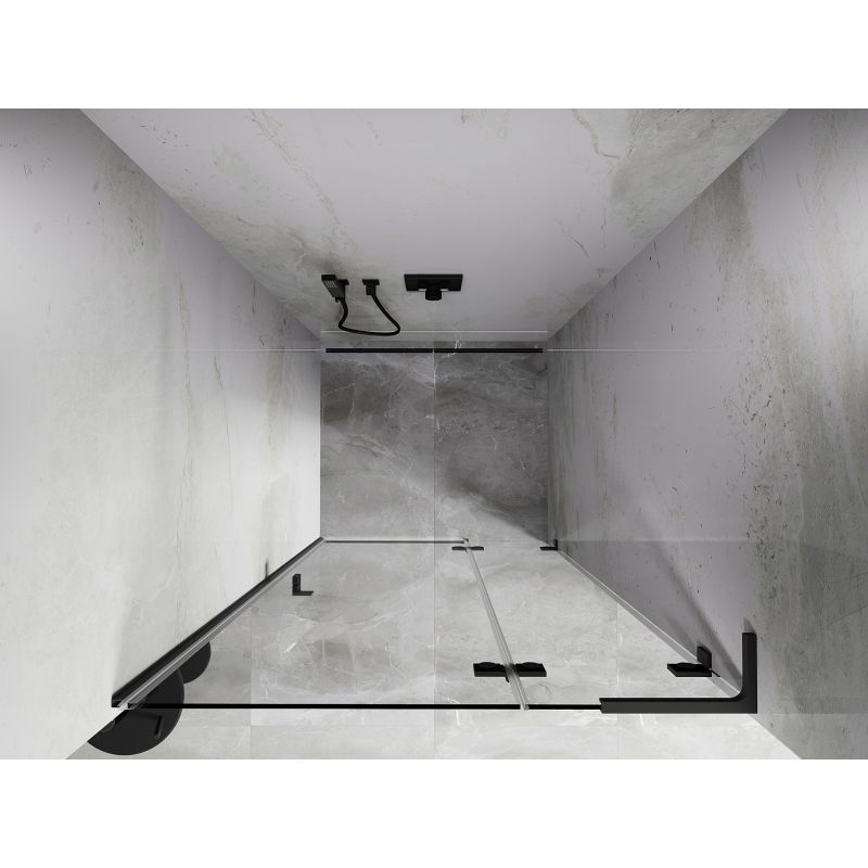 Mexen Lunar L sprchové dveře otočné pravé 100 cm, transparentní, gun metal - 834L-100-000-95-00-P