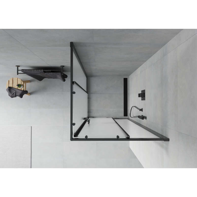 Mexen Rio čtvercový sprchový kout 70 x 70 cm, matný, černý - 860-070-070-70-30