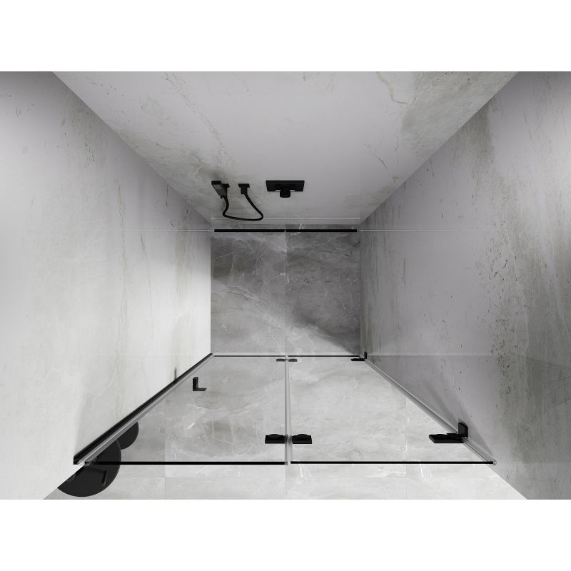 Mexen Lunar-F skládací sprchové dveře pravé 75 cm, transparentní, černé - 836-075-000-70-00-P