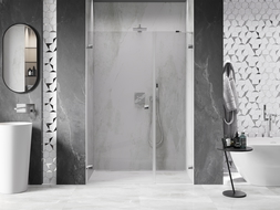 Mexen Lunar-B sprchové dveře otočné levé 140 cm, průhledné, chrom - 832S-140-050-01-00-L