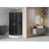 Mexen Rio sprchový kout půlkruhový 80 x 80 cm, grafit, zlatý + sprchová vanička, bílá - 863-080-080-50-0-4710