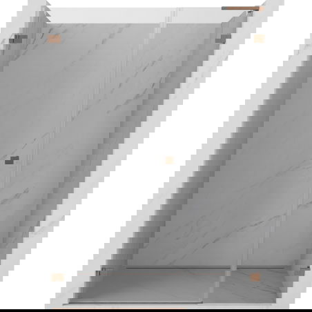 Mexen Lunar-B L sprchové dveře otevírací levé 140 cm, transparentní, kartáčovaná měď - 832SL-140-050-65-00-L