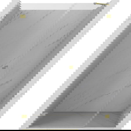 Mexen Lunar-B sprchové dveře otevíratelné levé 140 cm, transparentní, zlaté kartáčované - 832S-140-050-55-00-L