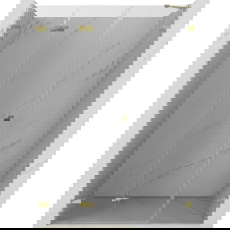 Mexen Lunar-F skládací sprchové dveře levé 115 cm, transparentní, zlaté - 836S-115-050-50-00-L