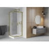 Mexen Rio čtvercový sprchový kout 80 x 80 cm, matný, zlatý + vanička, bílá - 860-080-080-50-30-4510