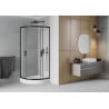 Mexen Rio sprchový kout půlkruhový 90 x 90 cm, matný, černý + vanička Rio, bílá - 863-090-090-70-30-4710