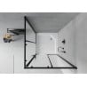 Mexen Rio čtvercový sprchový kout 90 x 90 cm, mrazivý, černý + vanička Rio, bílá - 860-090-090-70-30-4510