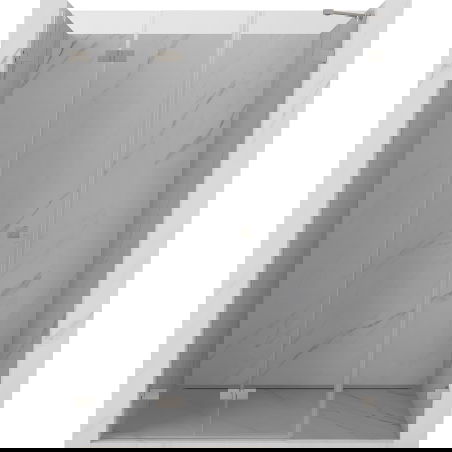 Mexen Lunar-F sprchové dveře skládací levé 140 cm, transparentní, kartáčovaný nikl - 836S-140-050-97-00-L