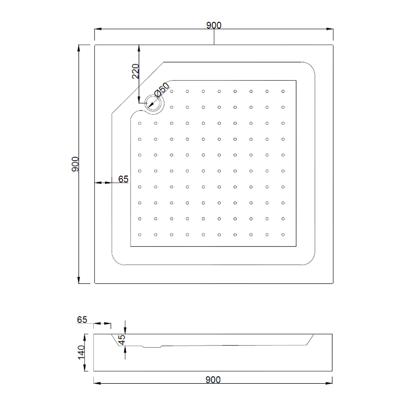 Mexen Rio čtvercová sprchová kabina 90 x 90 cm, grafit, černá + vanička Rio, bílá - 860-090-090-70-40-4510